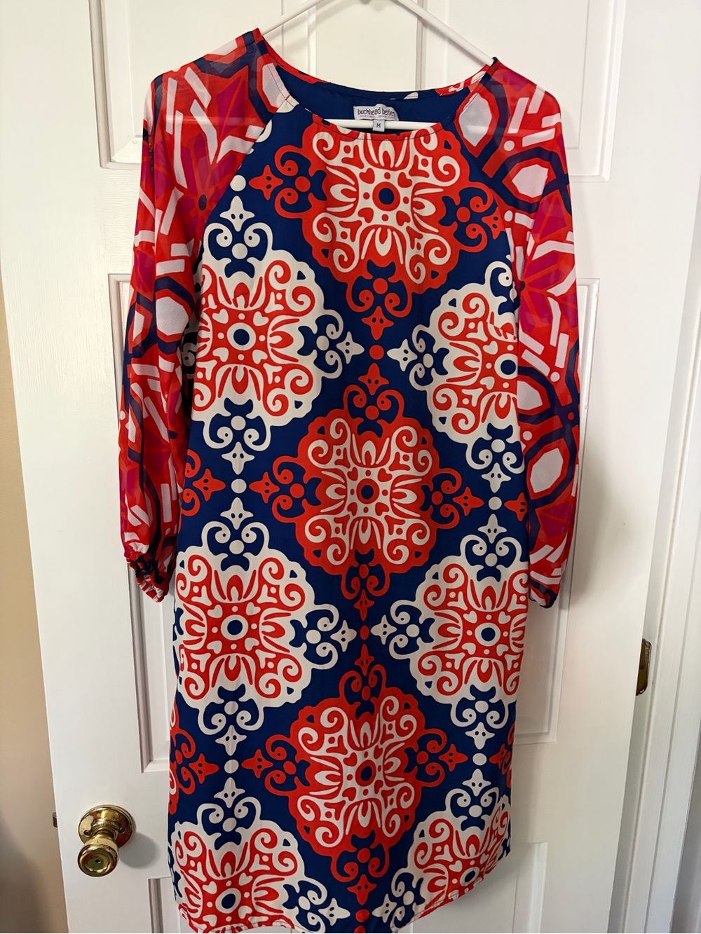 Buckhead Betties Orange and Navy Dress